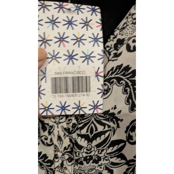 Piphany nwt XL tunic top Black and White Jersey back Chiffon Front - Picture 4 of 5